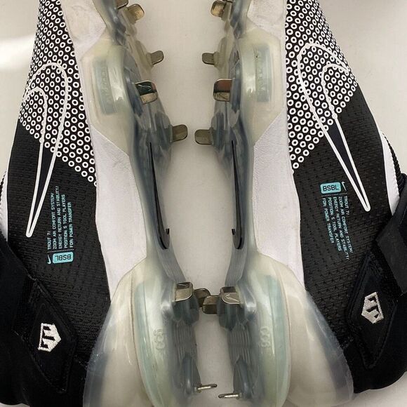 Nike Force Mens Shoes‎ Zoom Mike Trout 7 Baseball Cleats Black White Size 10.5 main image 9